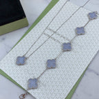 ¡®Jewelicorn¡¯CLOVER  5 MOTIF PURPLE CHALCEDONY BRACELET SILVER