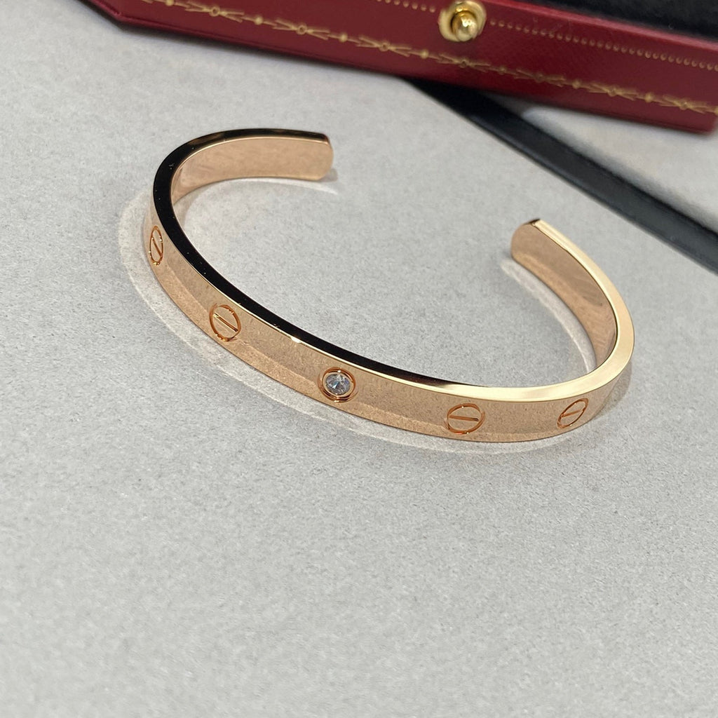 ¡®Jewelicorn¡¯LOVE BRACELET 6.1MM 1 DIAMOND OPEN CUFF