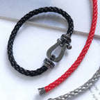 ¡®Jewelicorn¡¯FORCE LARGE SERIES HORSESHOE BLACK SAMURAI BRACELET