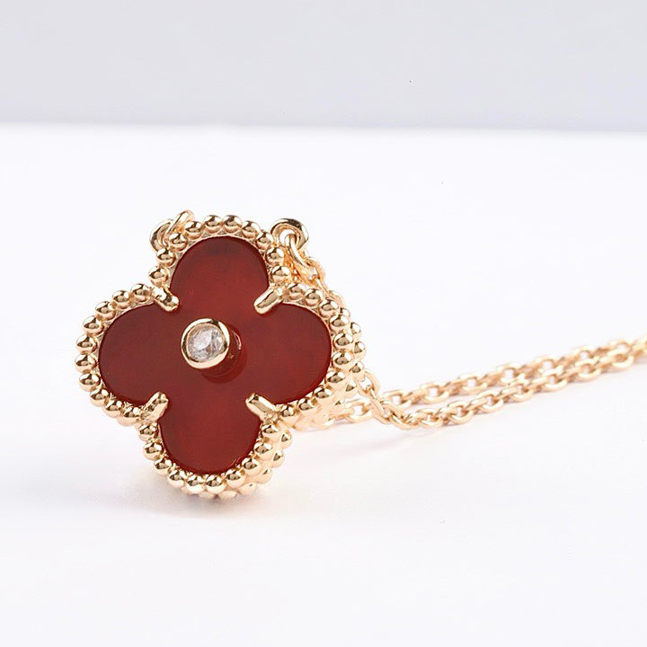 ¡®Jewelicorn¡¯CLOVER 15MM DIAMOND CARNELIAN NECKLACE