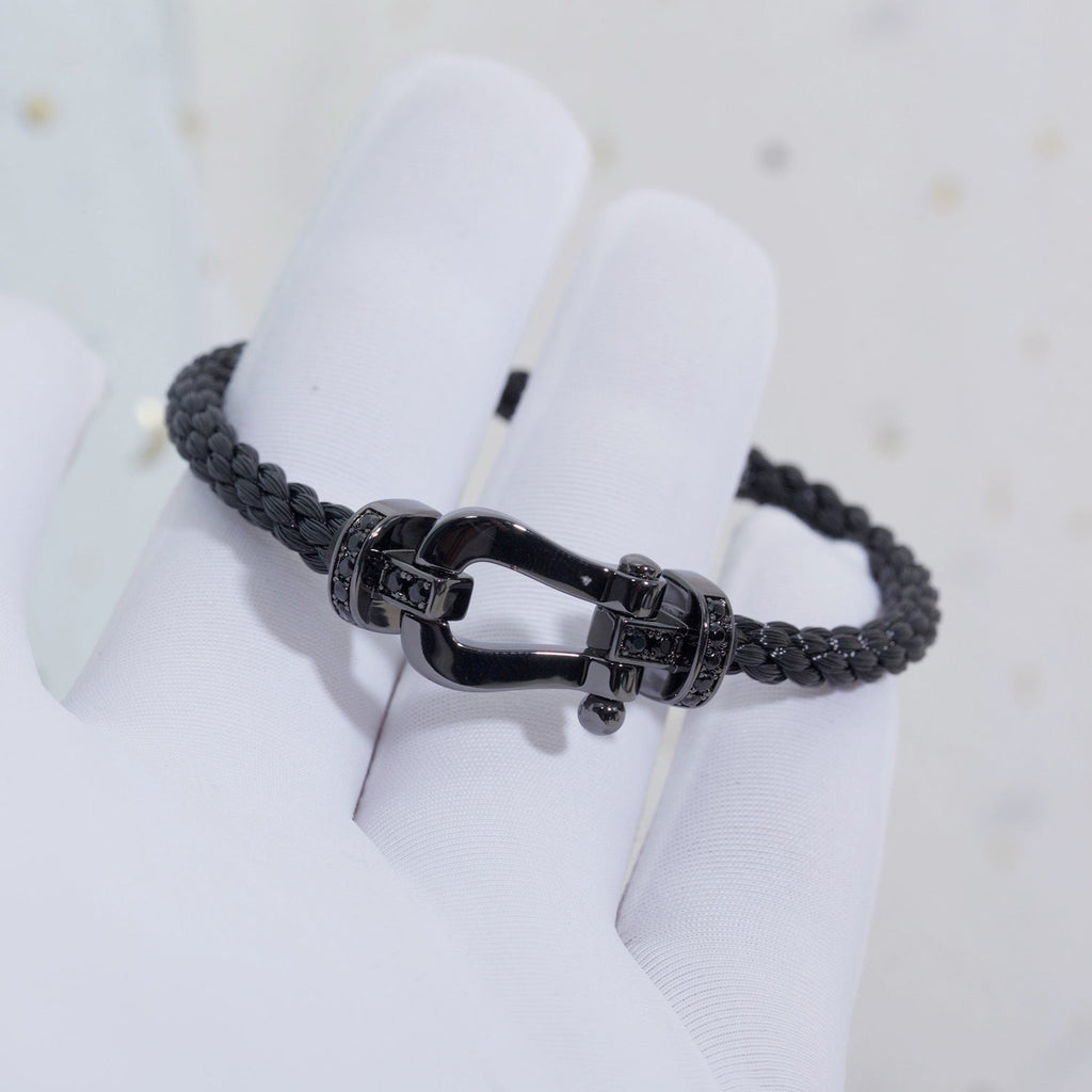 ¡®Jewelicorn¡¯FORCE LARGE SERIES HORSESHOE BLACK SAMURAI BRACELET