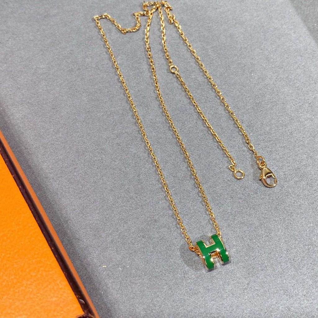 ¡®Jewelicorn¡¯POP H GREEN NECKLACE SILVER AND GOLD