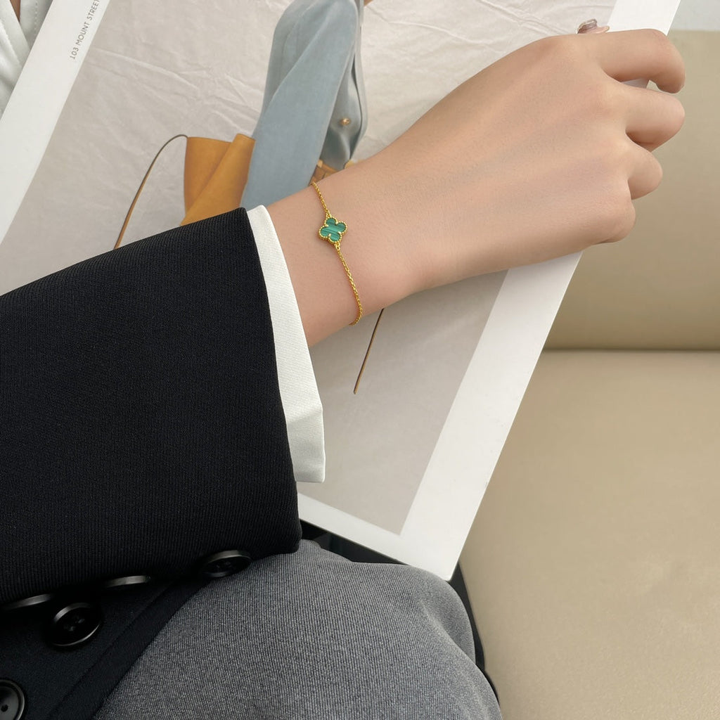 ¡®Jewelicorn¡¯CLOVER BRACELET MALACHITE 1 MOTIF