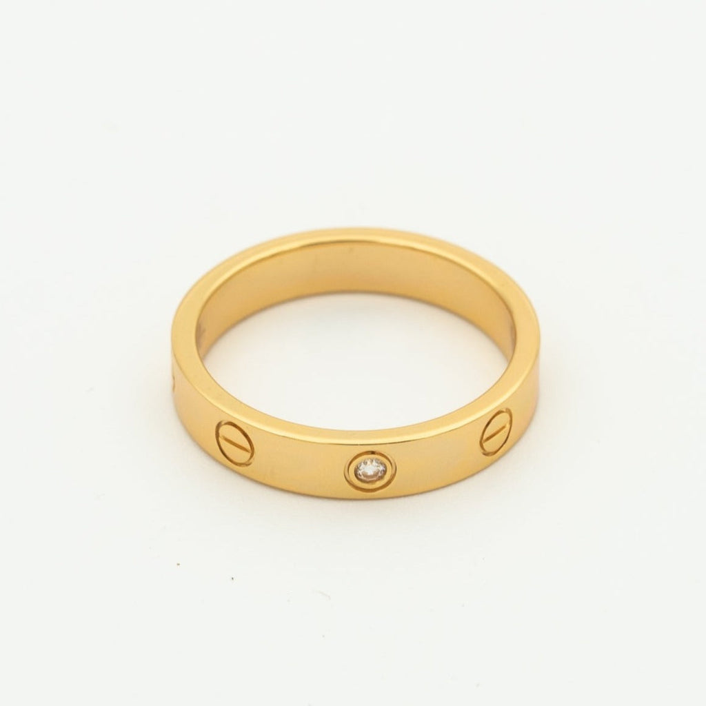 ¡®Jewelicorn¡¯LOVE RING 4MM 1 DIAMOND PINK GOLD