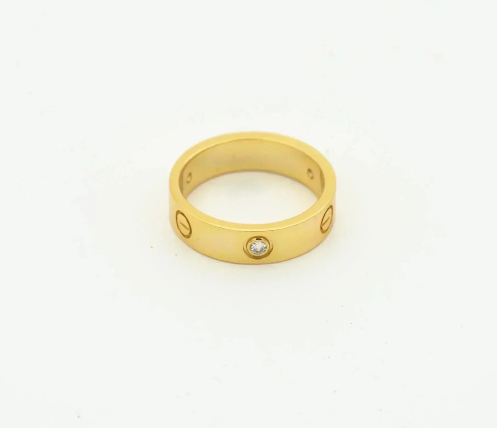 ¡®Jewelicorn¡¯LOVE RING 4MM 1 DIAMOND GOLD