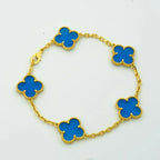 ¡®Jewelicorn¡¯CLOVER 5 MOTIFS BLUE AGATE BRACELET