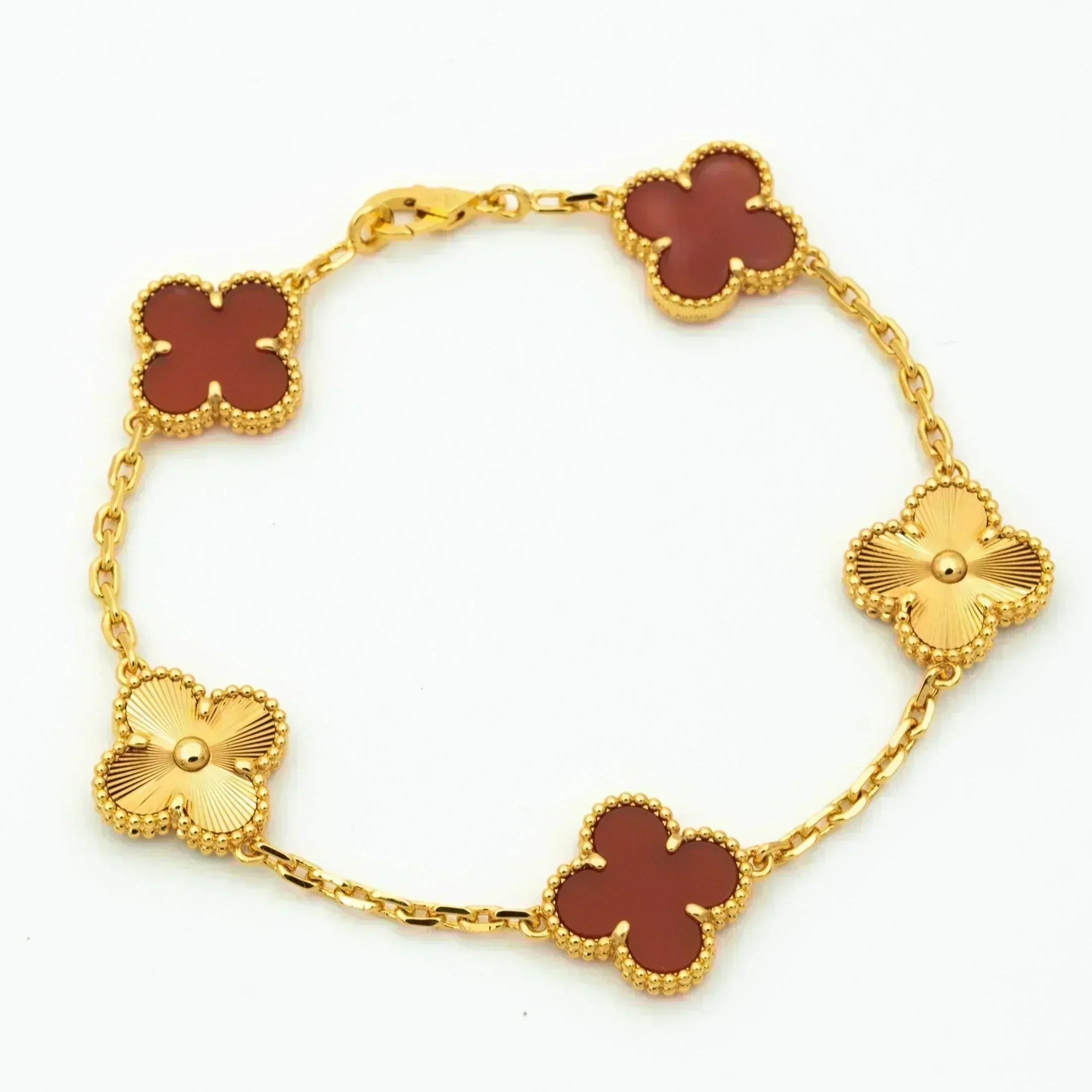 ¡®Jewelicorn¡¯CLOVER  5 MOTIFS CARNELIAN GOLD BRACELET