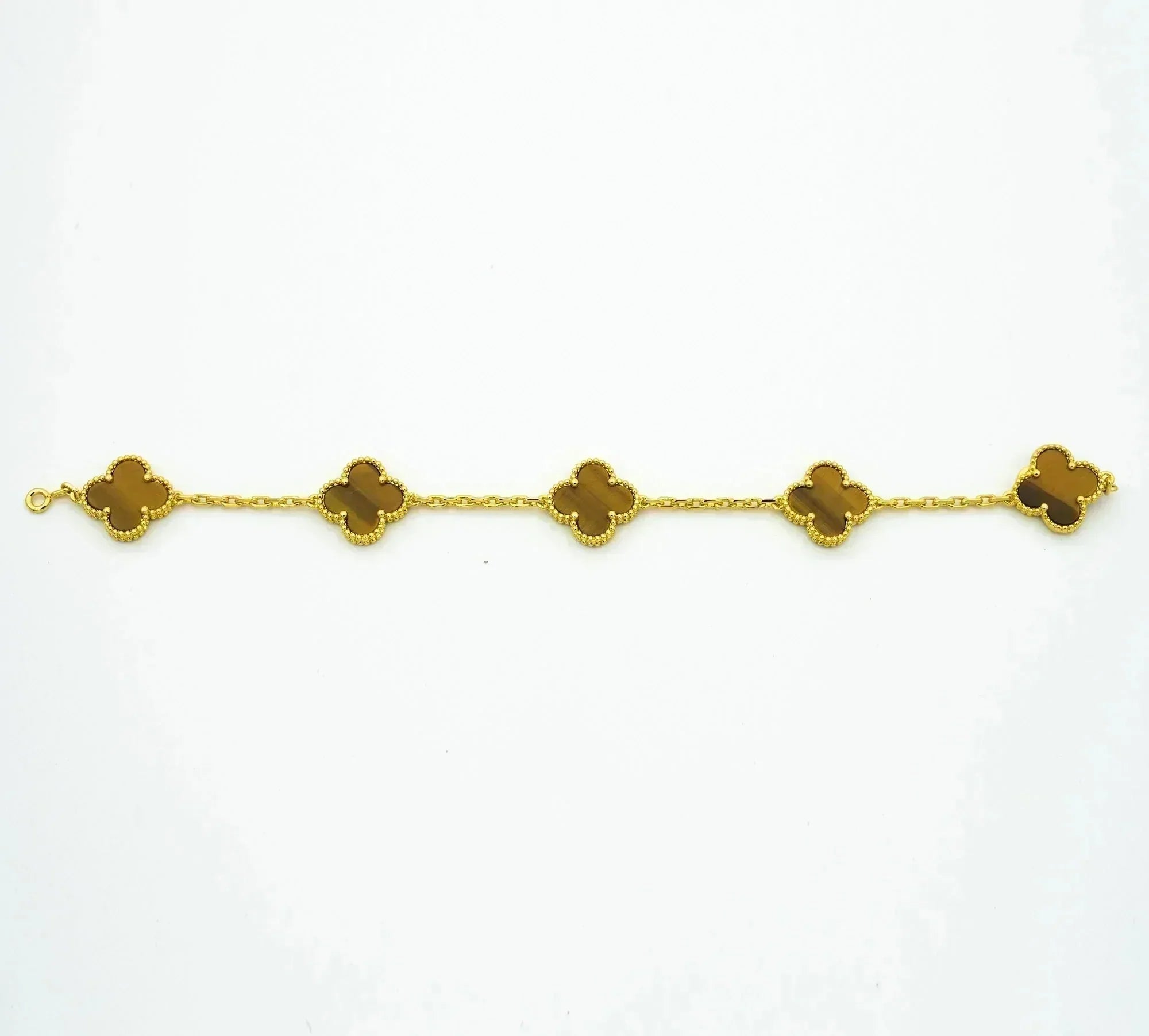 ¡®Jewelicorn¡¯CLOVER  5 MOTIFS TIGER EYE BRACELET