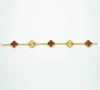 ¡®Jewelicorn¡¯CLOVER  5 MOTIFS CARNELIAN GOLD BRACELET