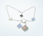 ¡®Jewelicorn¡¯CLOVER MOP CHALCEDONY NECKLACE SILVER 6 MOTIF