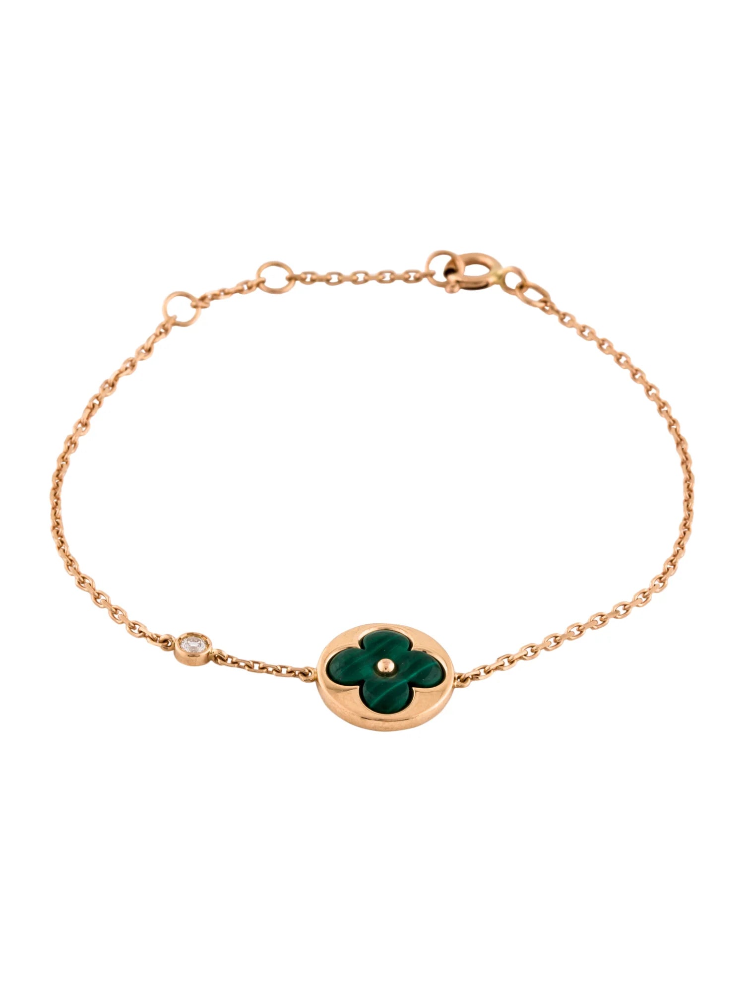 ¡®Jewelicorn¡¯SUN MALACHITE 1 DIAMOND PINK GOLD BRACELET