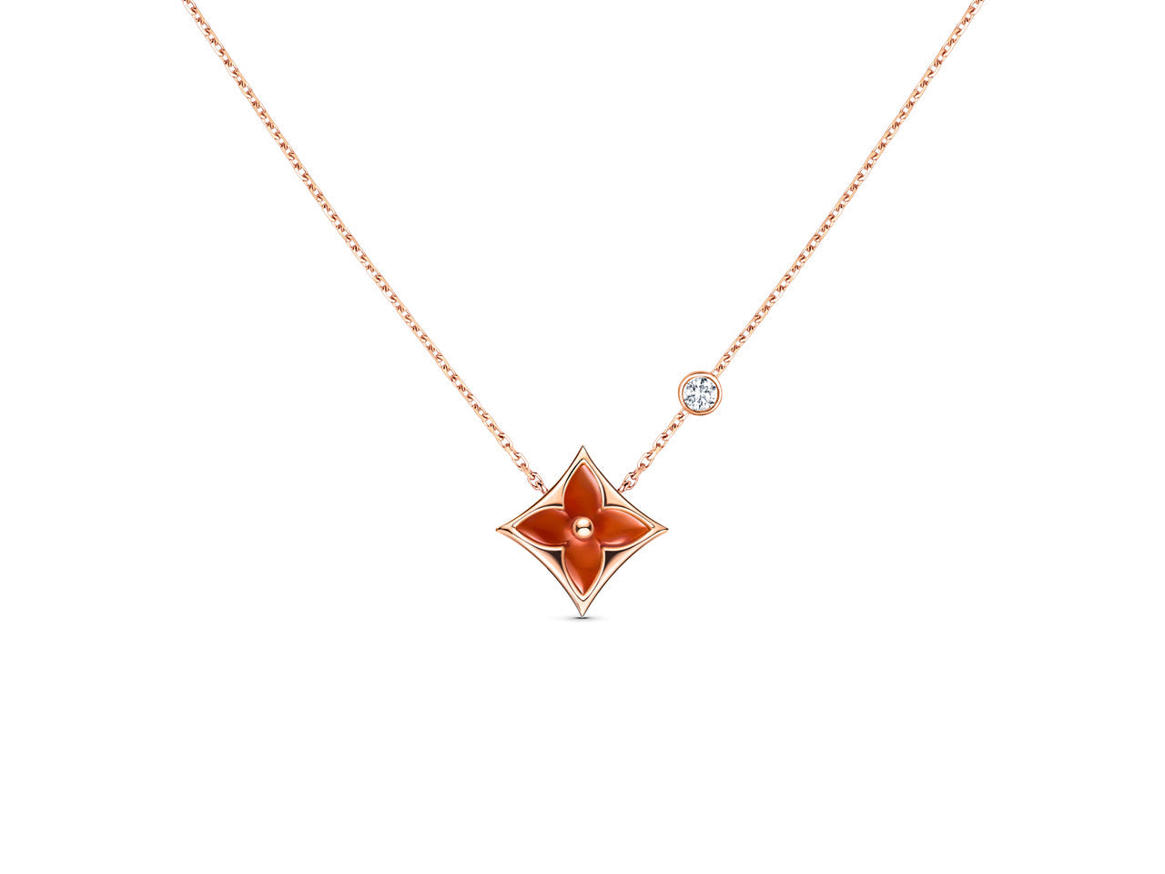 ¡®Jewelicorn¡¯STAR NECKLACE PINK GOLD 1 DIAMOND