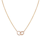 ¡®Jewelicorn¡¯LOVE NECKLACE DOUBLE RING PINK GOLD