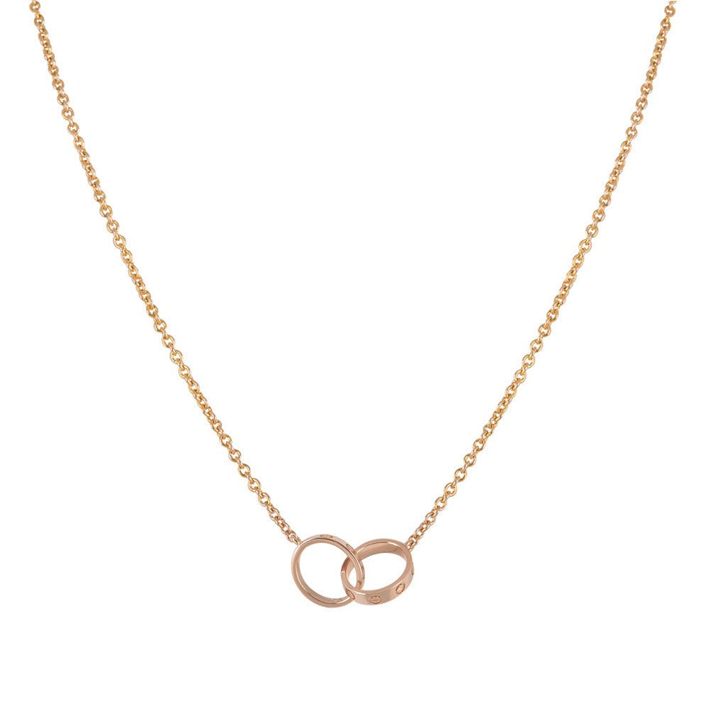 ¡®Jewelicorn¡¯LOVE NECKLACE DOUBLE RING PINK GOLD