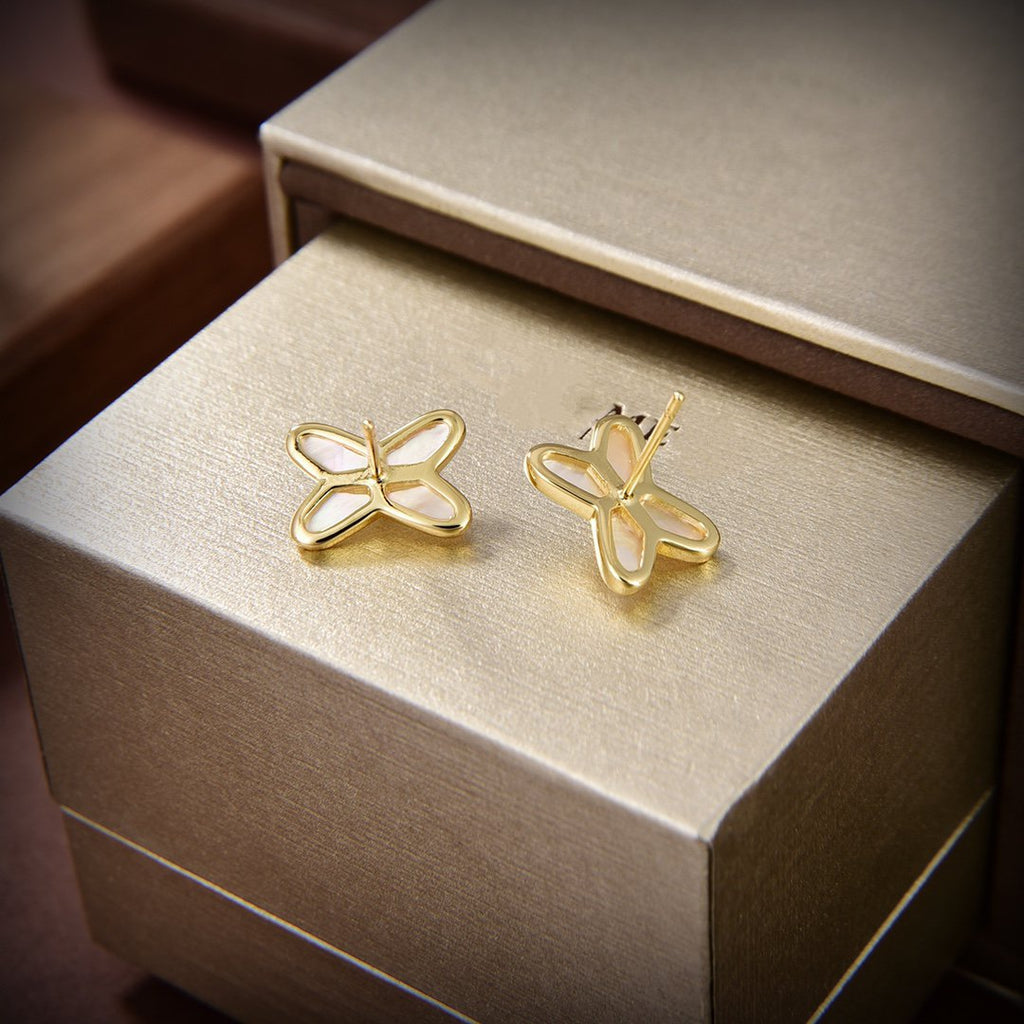 ¡®Jewelicorn¡¯JEUX DE WHITE MOP GOLD DIAMOND EARRINGS