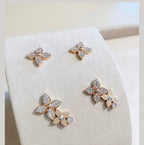 ¡®Jewelicorn¡¯STAR BLOSSOM STUD EARRINGS PINK GOLD DIAMONDS