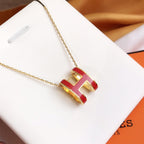 ¡®Jewelicorn¡¯HM CLIC RED ENAMEL GOLD NECKLACE