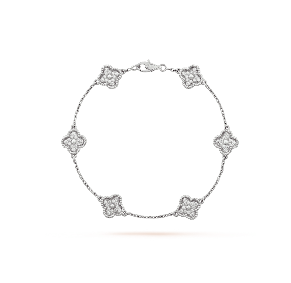 ¡®Jewelicorn¡¯CLOVER 6 MOTIF SILVER DIAMOND BRACELET
