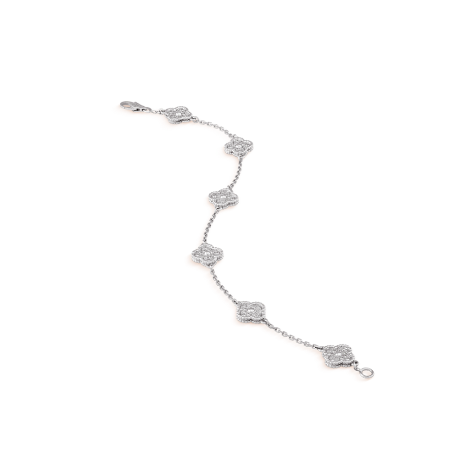 ¡®Jewelicorn¡¯CLOVER 6 MOTIF SILVER DIAMOND BRACELET