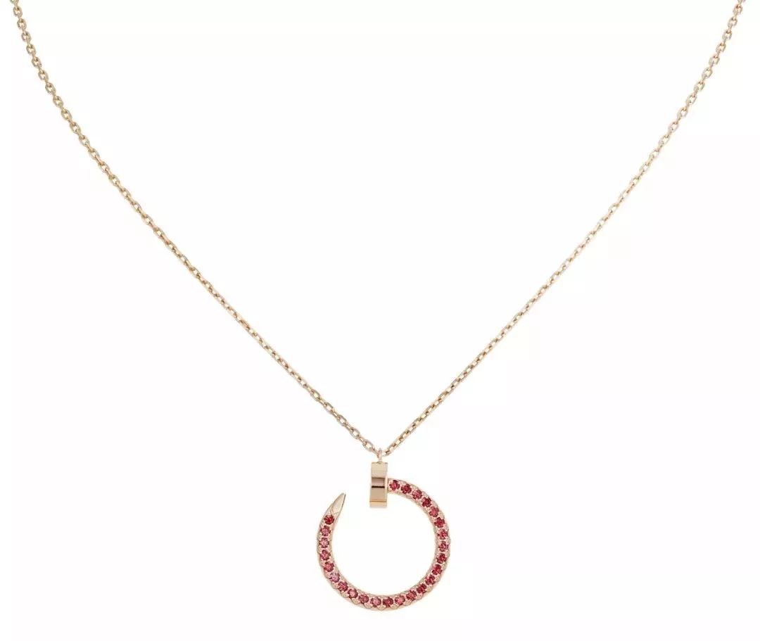 ¡®Jewelicorn¡¯JUSTE NECKLACE GOLD RED DIAMONDS