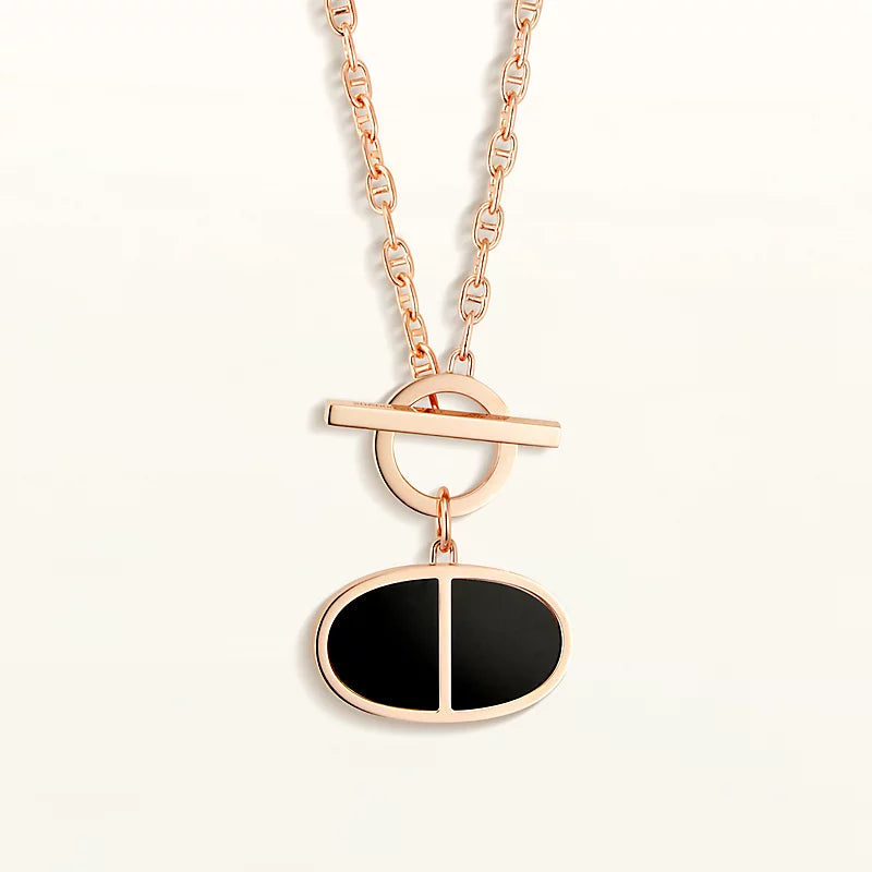 ¡®Jewelicorn¡¯CHAINE VERSO BLACK CERAMIC NECKLACE