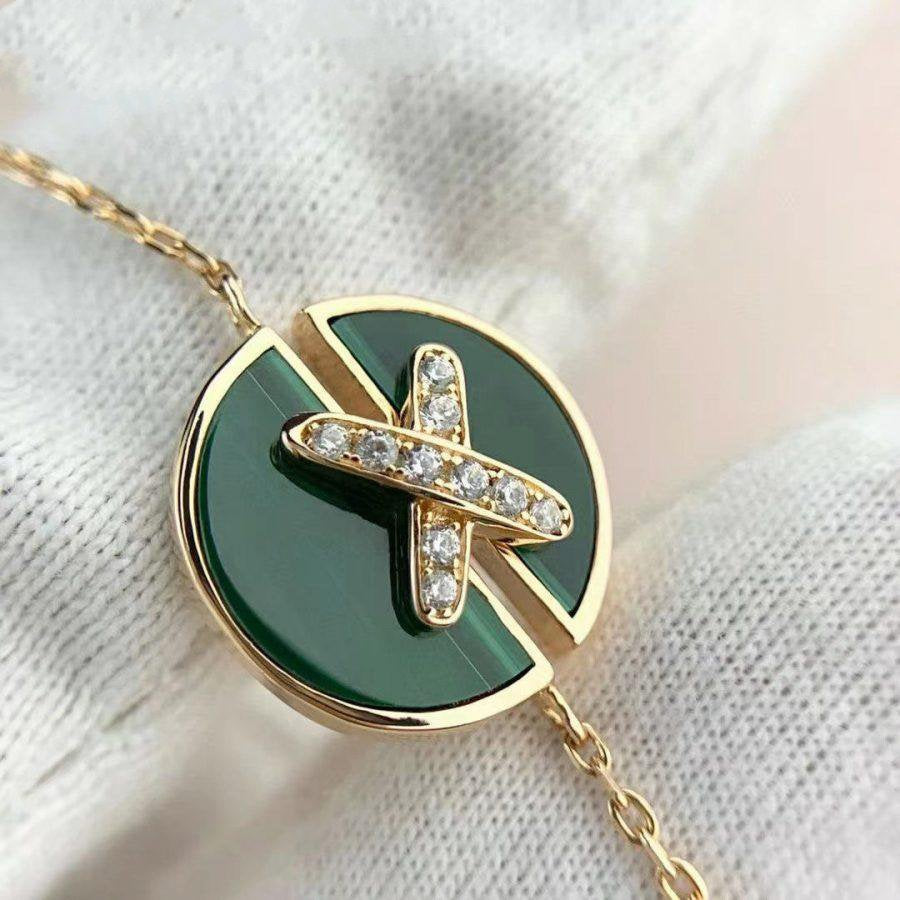 ¡®Jewelicorn¡¯JEUX DE BRACELET MALACHITE PINK GOLD DIAMONDS