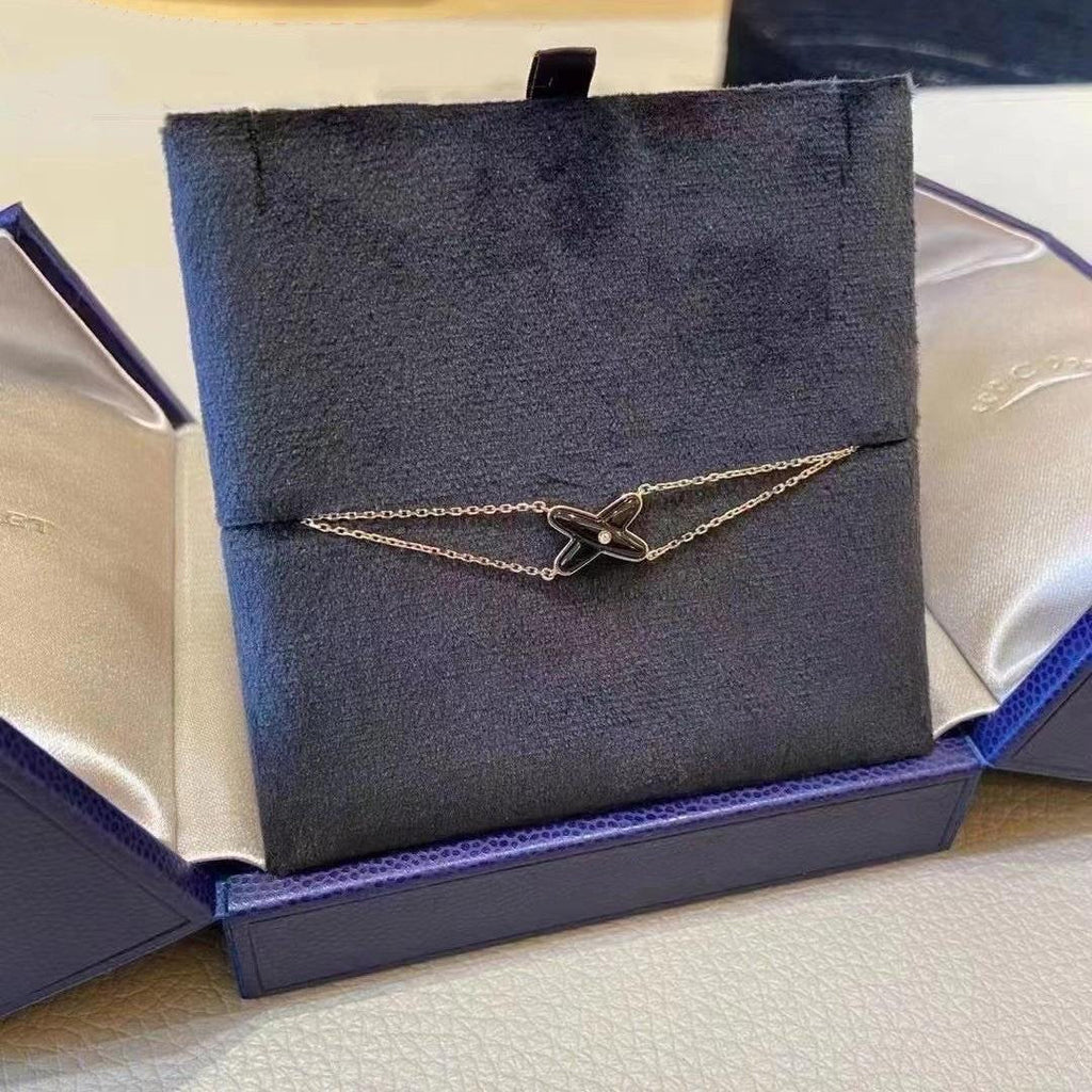 ¡®Jewelicorn¡¯JEUX BRACELET ONYX PINK GOLD 1 DIAMOND