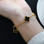 ¡®Jewelicorn¡¯CLOVER  5 MOTIFS BLACK ONYX BRACELET