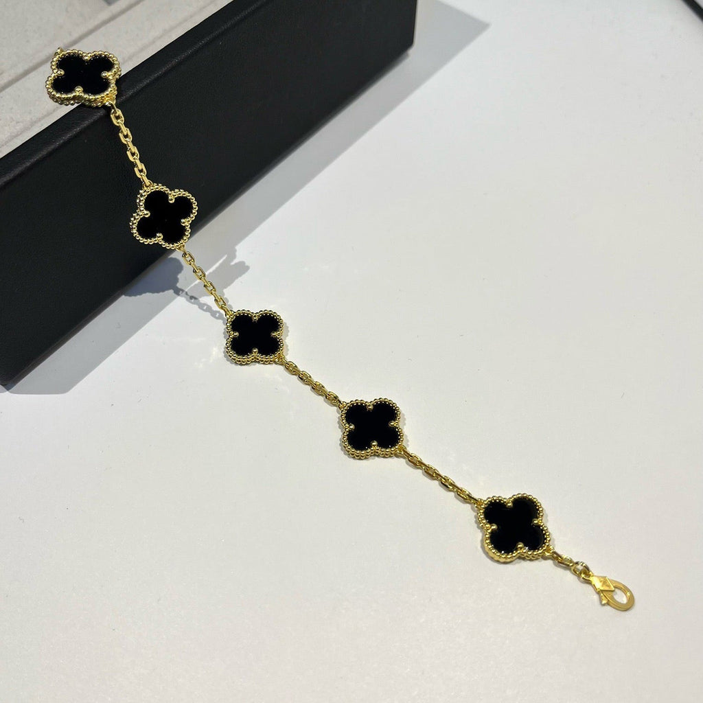 ¡®Jewelicorn¡¯CLOVER  5 MOTIFS BLACK ONYX BRACELET