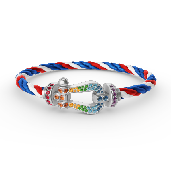 ¡®Jewelicorn¡¯FORC LARGE HORSESHOE  COLORED DIAMOND BRACELET SILVER