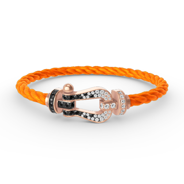 ¡®Jewelicorn¡¯FORCE LARGE HORSESHOE BLACK WHITE DIAMOND BRACELET ROSE GOLD