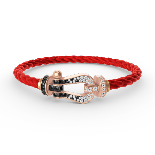 ¡®Jewelicorn¡¯FORCE LARGE HORSESHOE BLACK WHITE DIAMOND BRACELET ROSE GOLD