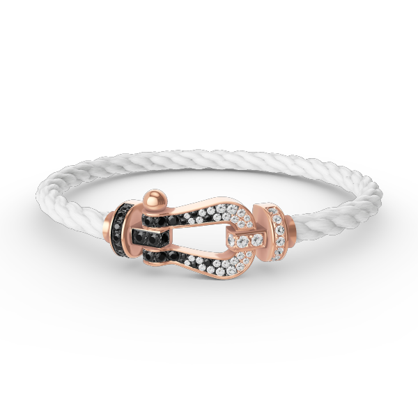 ¡®Jewelicorn¡¯FORCE LARGE HORSESHOE BLACK WHITE DIAMOND BRACELET ROSE GOLD