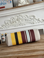 HERBAG ZIP 31 LAQUERED BAG IN BROWN MIX YELLOW H PLUME CANVAS