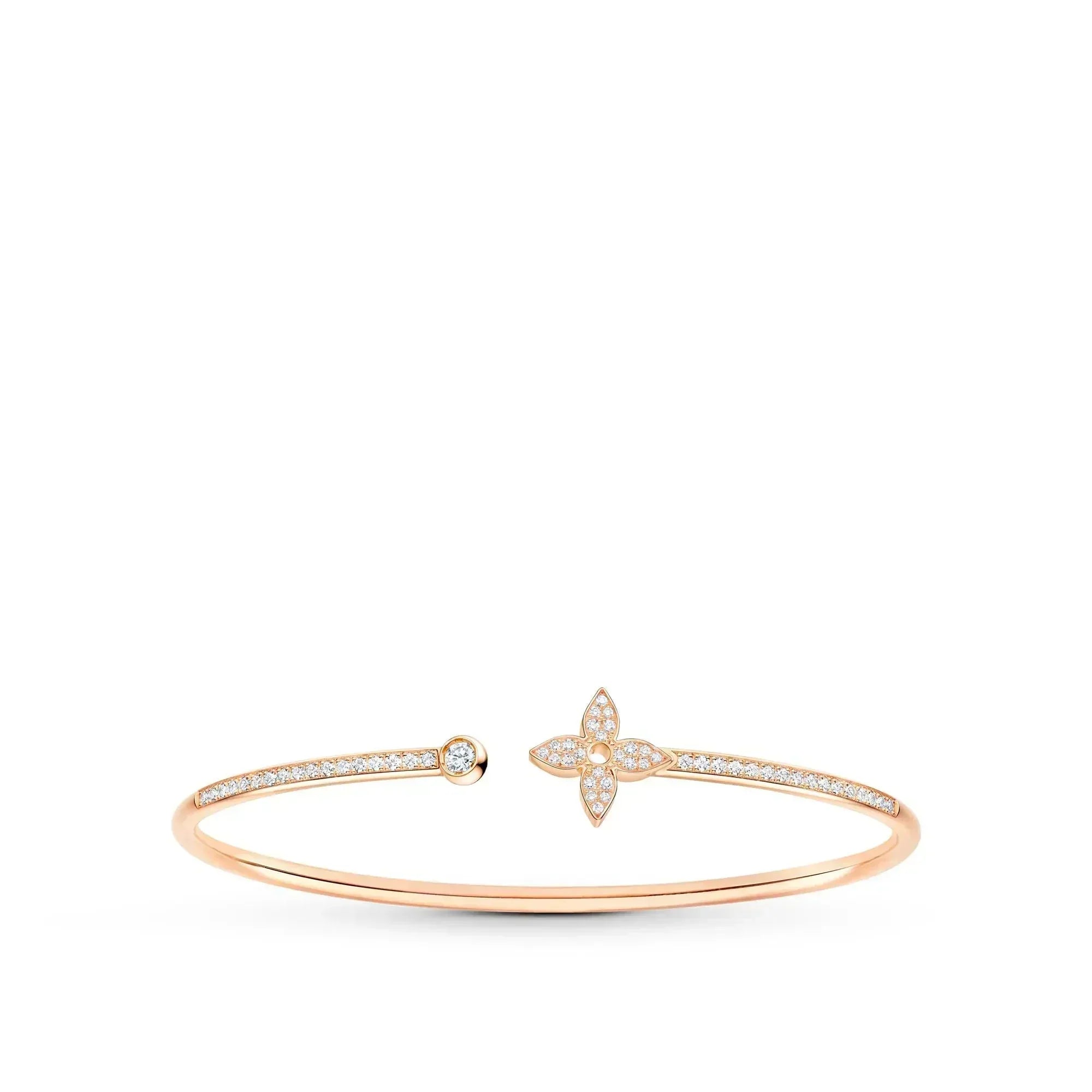 ¡®Jewelicorn¡¯IDYLLE PINK GOLD OPEN BRACELET DIAMOND PAVED