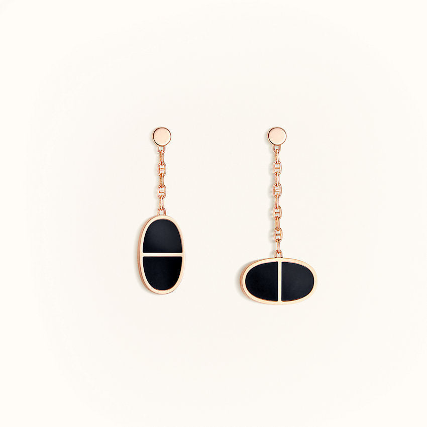 ¡®Jewelicorn¡¯CHAINE VERSO BLACK CERAMIC EARRINGS