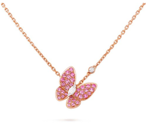 ¡®Jewelicorn¡¯BUTTERFLY RED DIAMOND ROSE GOLD NECKLACE