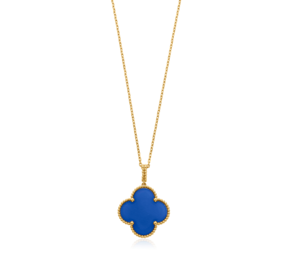 ¡®Jewelicorn¡¯CLOVER 25MM NECKLACE TURQUOISE ROSE GOLD
