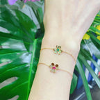 ¡®Jewelicorn¡¯FRIVOLE GOLD FLOWER PINK MALACHITE BRACELET
