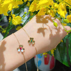 ¡®Jewelicorn¡¯FRIVOLE GOLD FLOWER PINK MALACHITE BRACELET