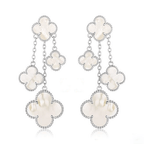 ¡®Jewelicorn¡¯CLOVER EARRINGS WHITE MOP 4 MOTIFS SILVER
