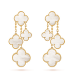 ¡®Jewelicorn¡¯CLOVER EARRINGS WHITE MOP 4 MOTIFS GOLD