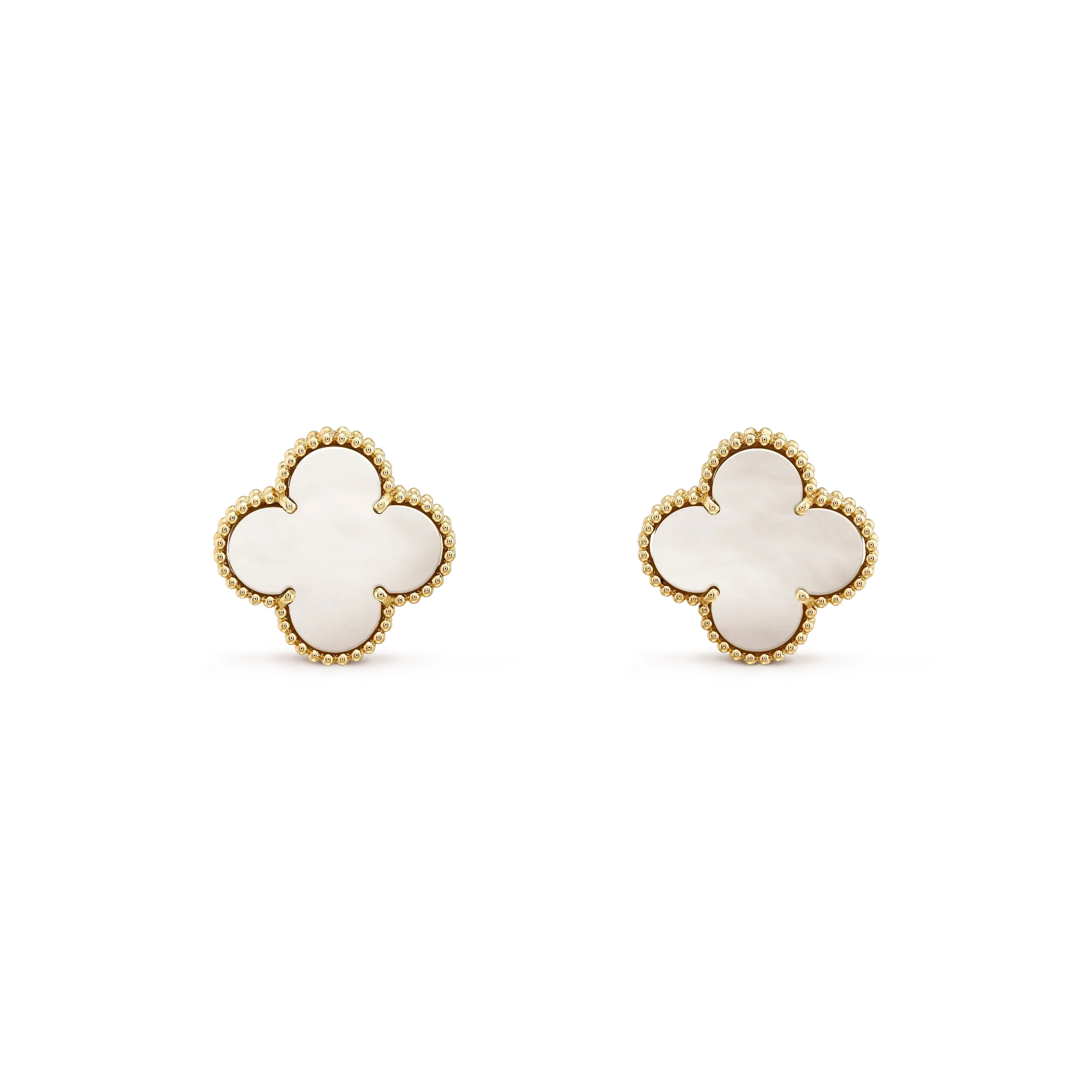 ¡®Jewelicorn¡¯CLOVER MEDIUM 1 MOTIFS  WHITE MOP STUD EARRINGS