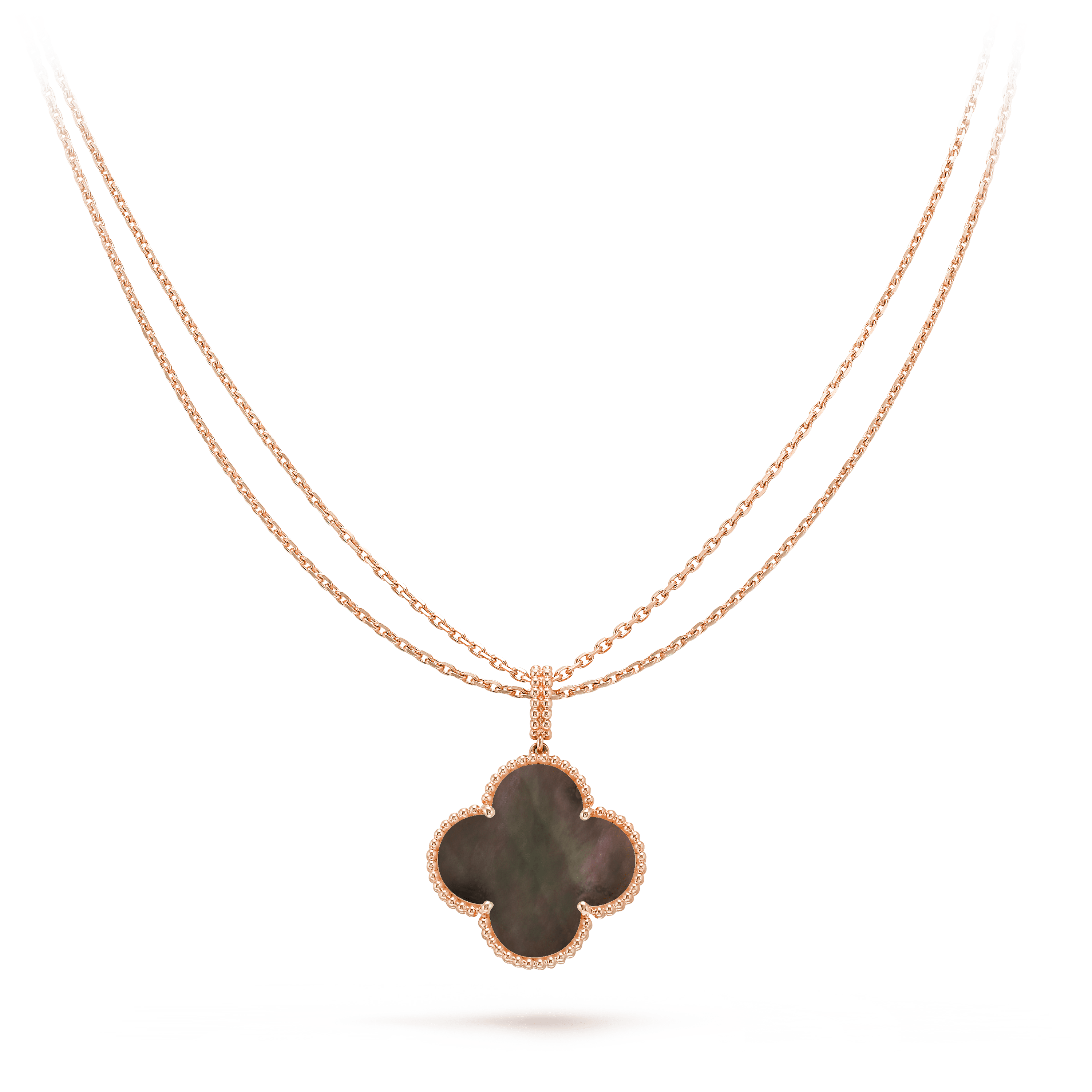 ¡®Jewelicorn¡¯CLOVER 25MM GOLD DARK MOP BIG CLOVER NECKLACE