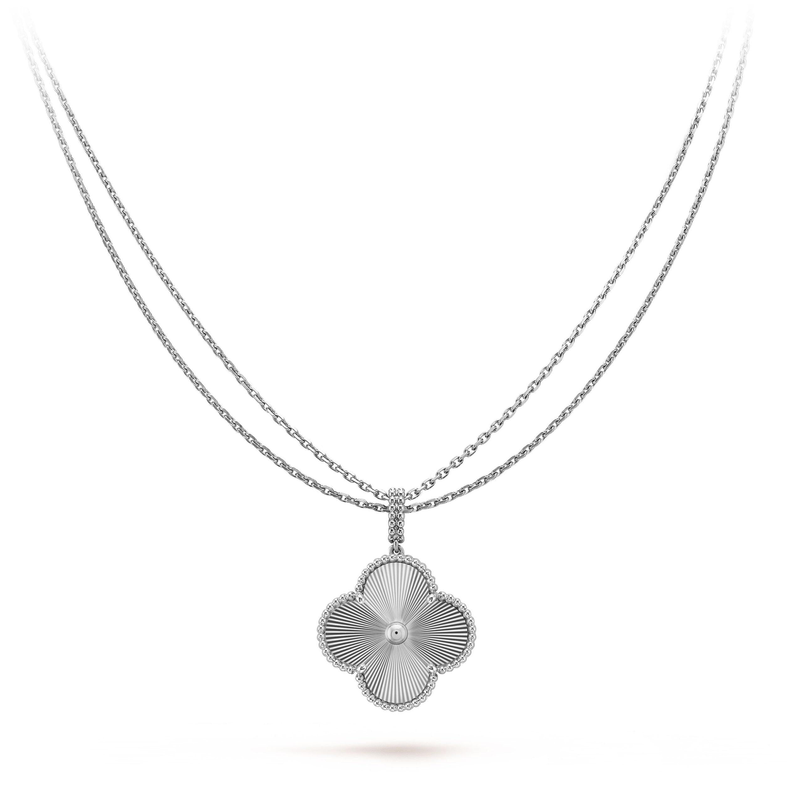 ¡®Jewelicorn¡¯CLOVER 25MM SILVER BIG CLOVER NECKLACE