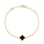 ¡®Jewelicorn¡¯CLOVER ONYX SINGLE FLOWER BRACELET