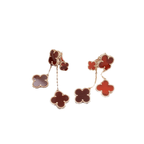 ¡®Jewelicorn¡¯CLOVER EARRINGS CARNELIAN 4 MOTIFS PINK GOLD