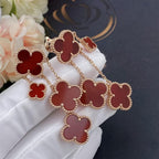 ¡®Jewelicorn¡¯CLOVER EARRINGS CARNELIAN 4 MOTIFS PINK GOLD