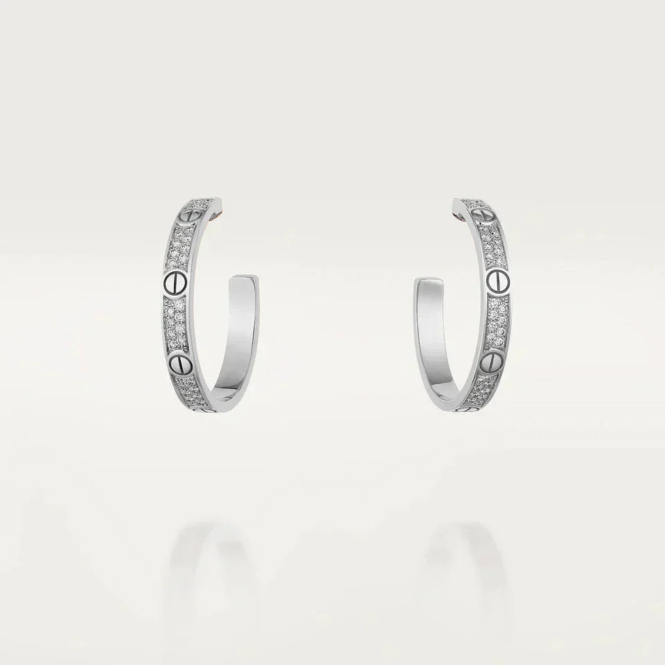 ¡®Jewelicorn¡¯LOVE DIAMOND SILVER HOOP EARRINGS