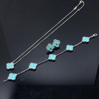 ¡®Jewelicorn¡¯CLOVER 1 DIAMOND BLUE SKY SILVER EARRINGS